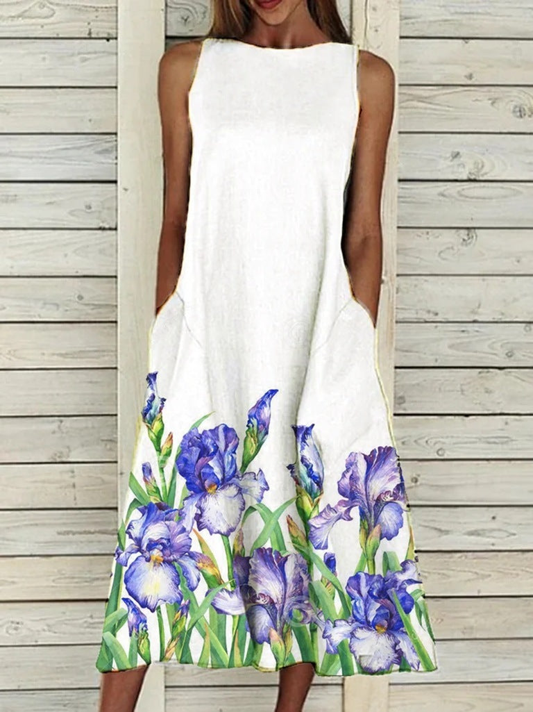 Summer Vintage Floral Print Loose A-Line Dresses