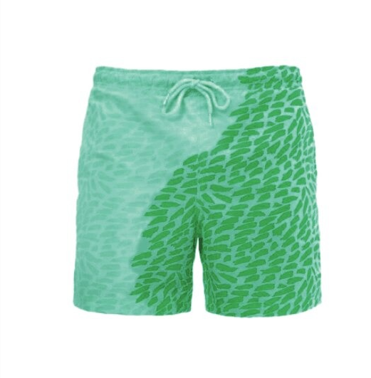Short de plage magique à changement de couleur pour homme