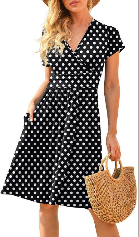 Ruffle Floral Dress Women Short Sleeve A Line Dresses
