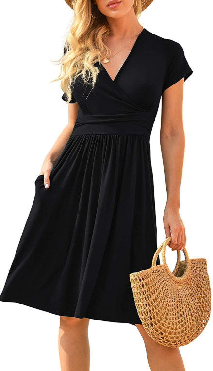 Ruffle Floral Dress Women Short Sleeve A Line Dresses