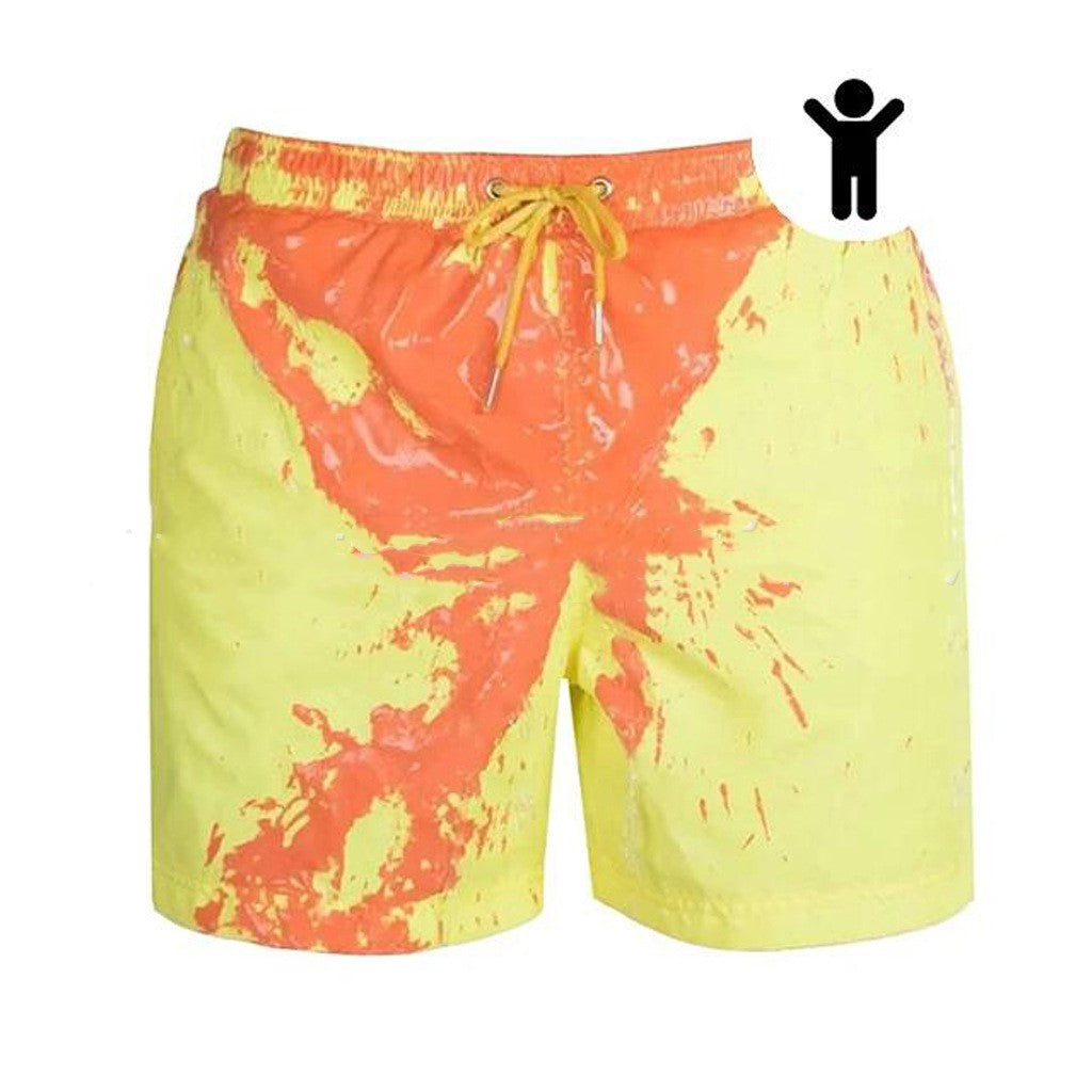 Short de plage magique à changement de couleur pour homme