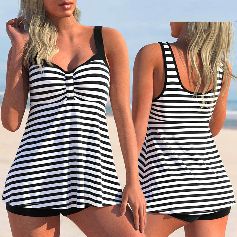 Women's Split Large Size Swimsuit Printed Skirt Swimwear