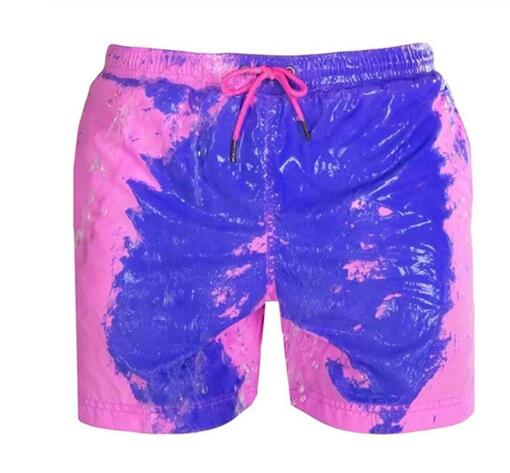Short de plage magique à changement de couleur pour homme