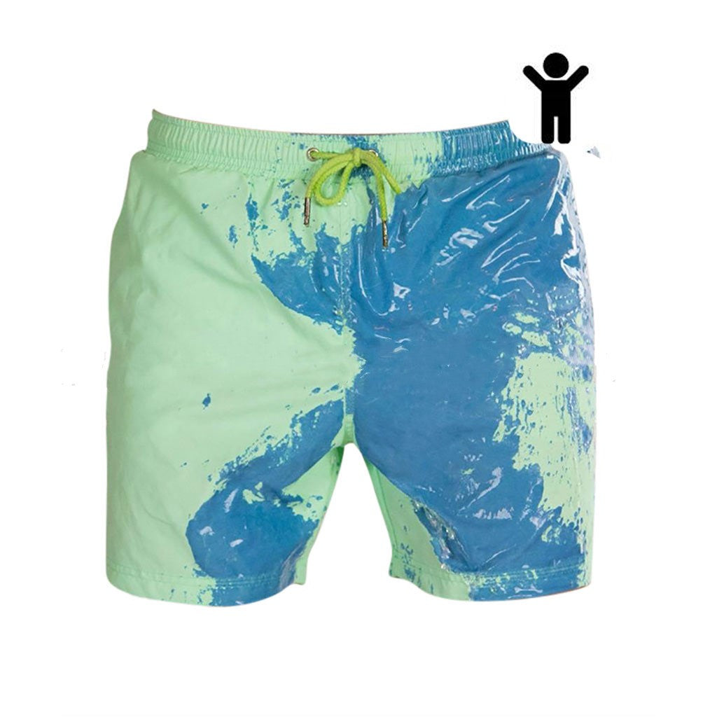 Short de plage magique à changement de couleur pour homme