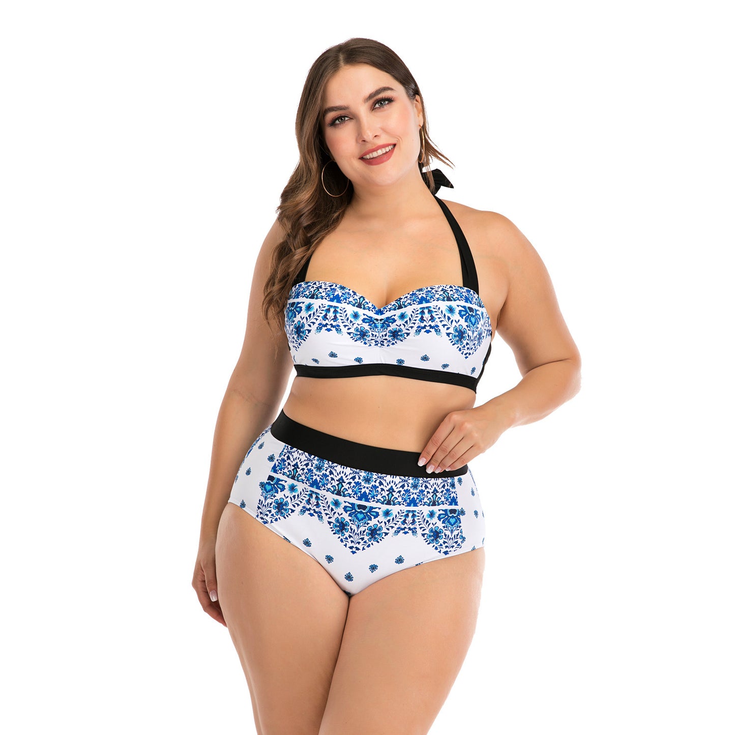 Two Piece Blue and white Swimsuit