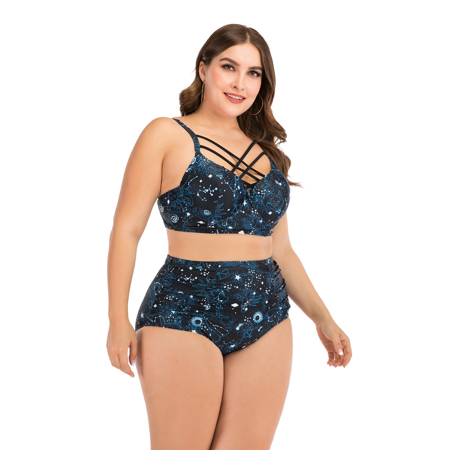 Plus size two-piece woman underwire top