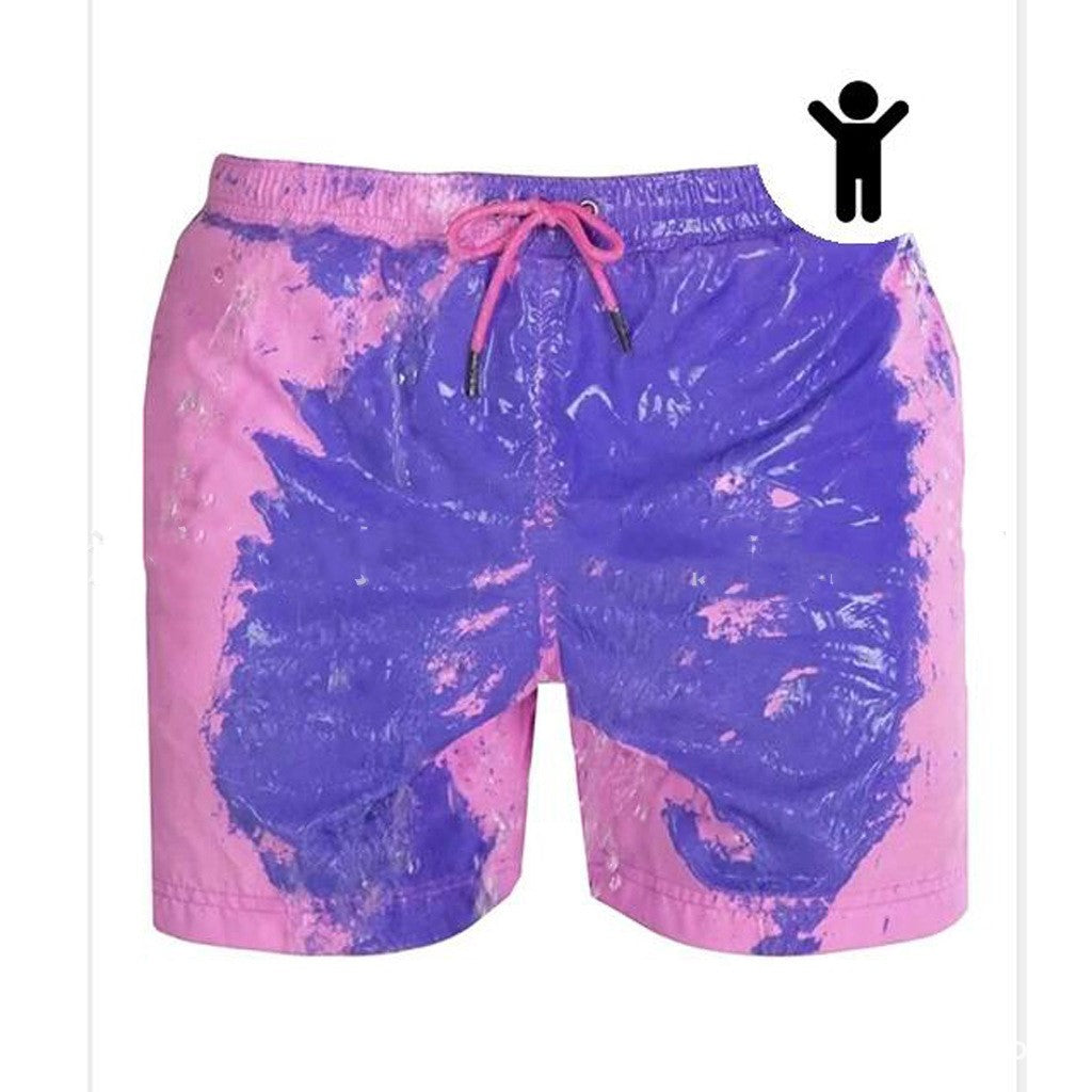 Short de plage magique à changement de couleur pour homme