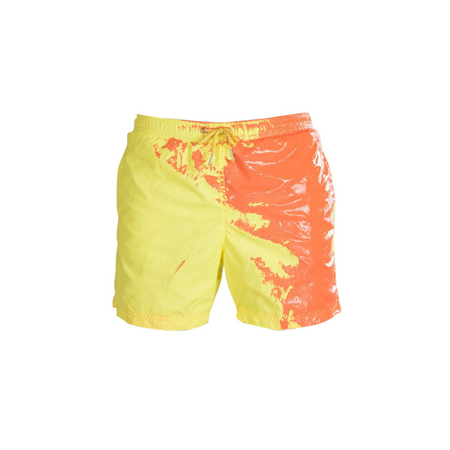 Short de plage magique à changement de couleur pour homme