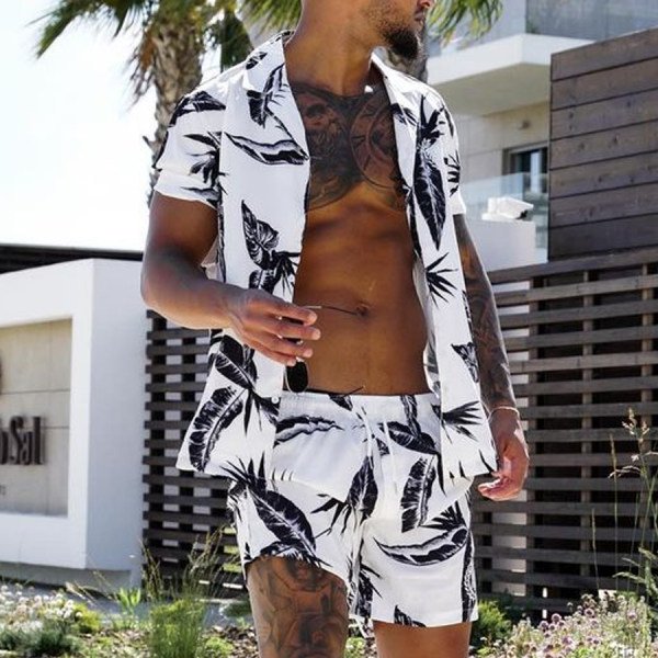 Loose Shirt Casual Men's Shorts Set