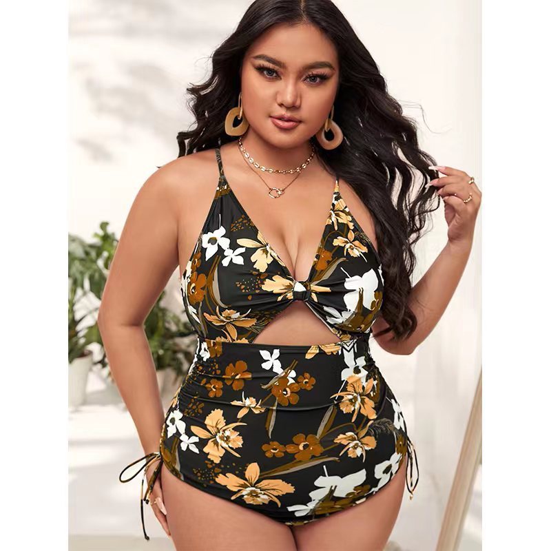 One-piece Swimsuit Woman Plus Size Hollow Push Up