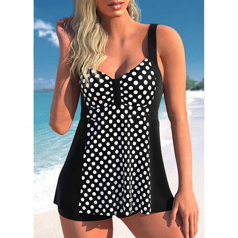 Women's Split Large Size Swimsuit Printed Skirt Swimwear