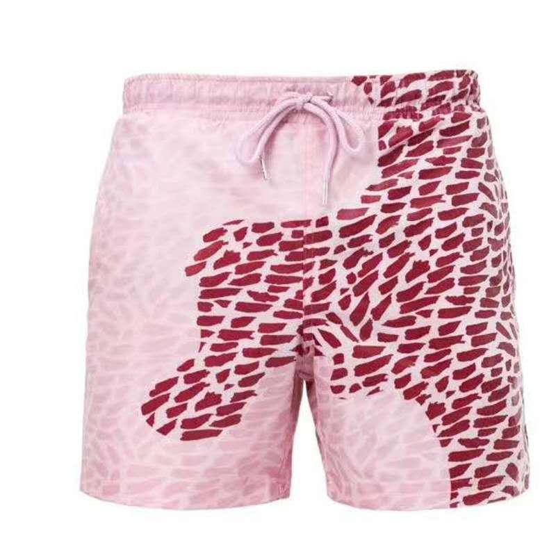 Short de plage magique à changement de couleur pour homme
