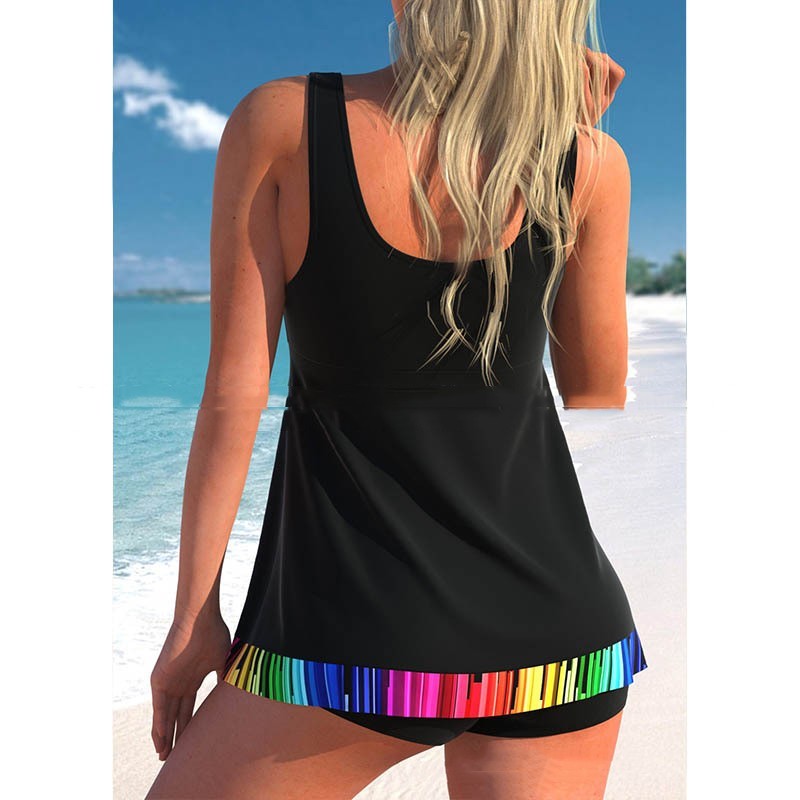 Women's Split Large Size Swimsuit Printed Skirt Swimwear
