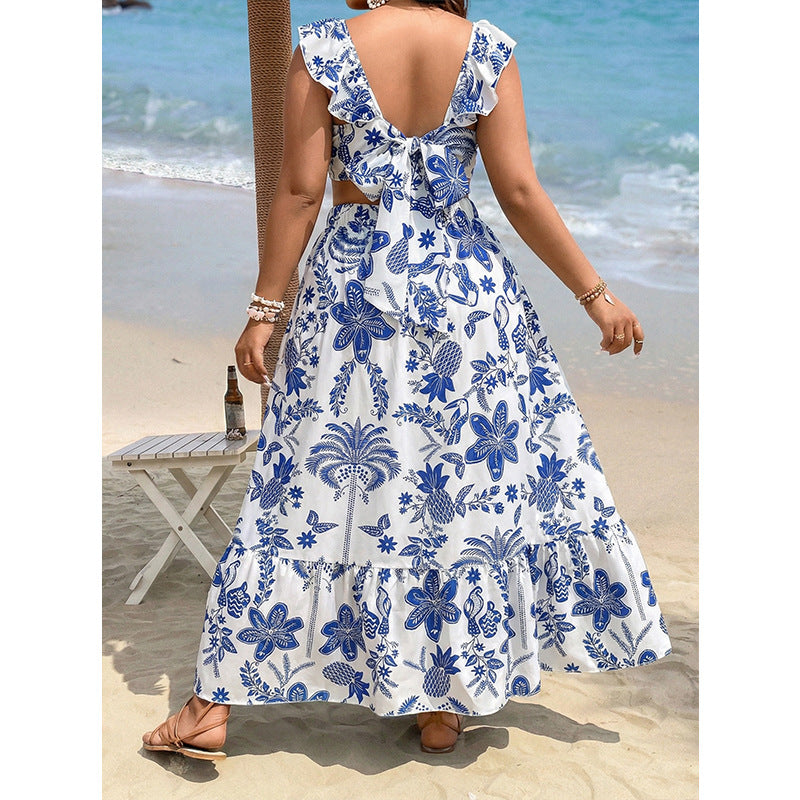 Plus-size Slip Dress Plus-size Womens Vacation Maxi Dress