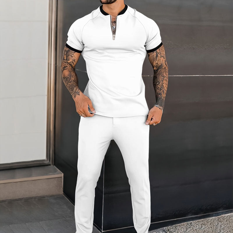 Pantalones de manga corta ajustados e informales a la moda para hombre