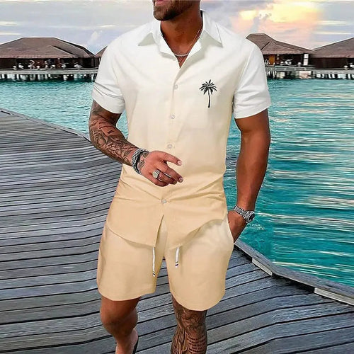 Conjunto de shorts playeros informales para hombre, ideales para fiestas de verano en la playa.