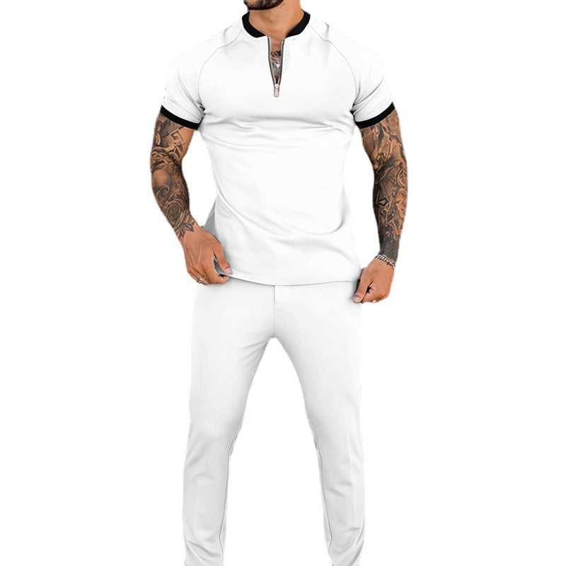 Pantalones de manga corta ajustados e informales a la moda para hombre