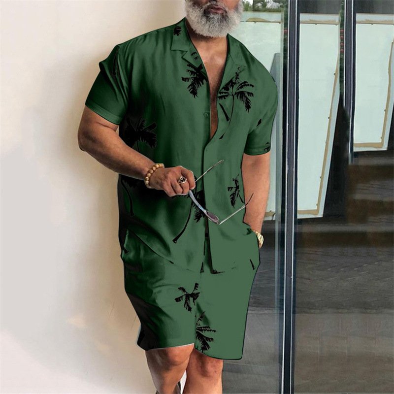 Loose Shirt Casual Men's Shorts Set