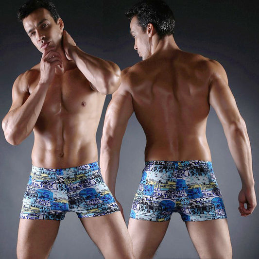 Short de bain imprimé boxer pour homme