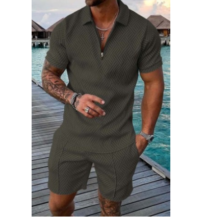 Men's Summer Short Sleeve Shorts Casual Suit