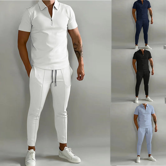 Traje deportivo informal ajustado de verano para hombre