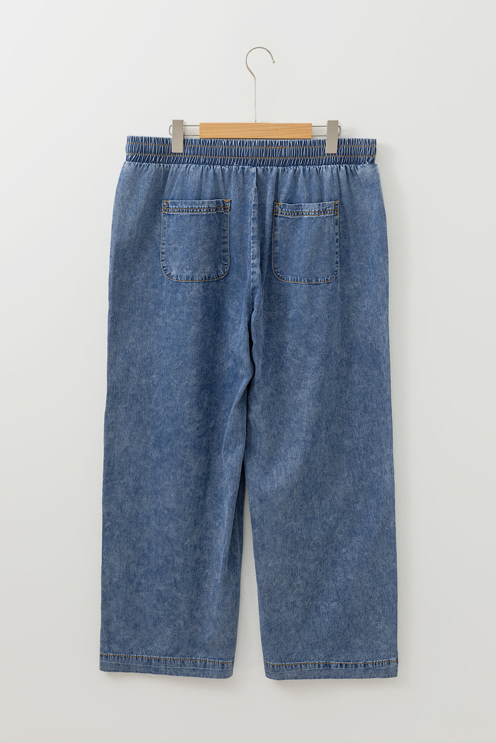 Dusk Blue Drawstring High Waist Plus Size Jeans