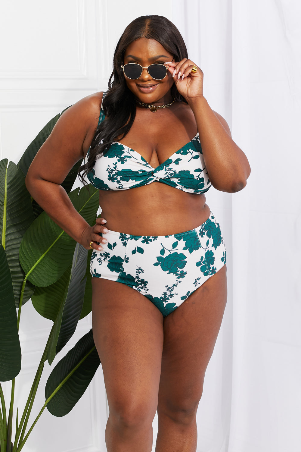 Bikini taille haute Marina West Swim Take A Dip Twist en forêt