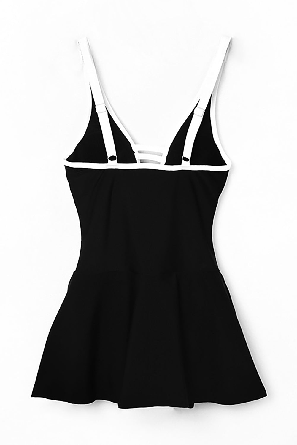 Strappy V Neck Backless One Piece Swim Dress