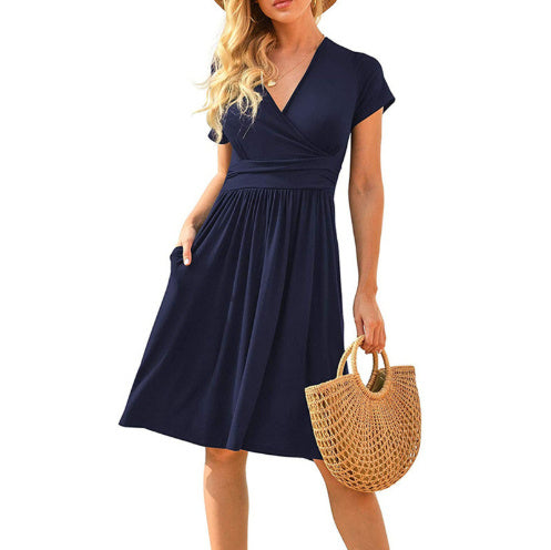 Ruffle Floral Dress Women Short Sleeve A Line Dresses
