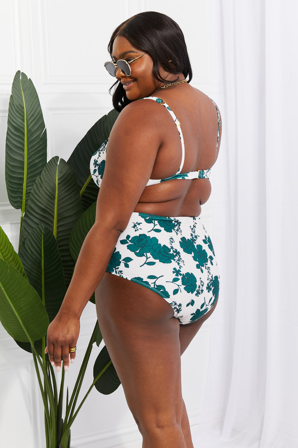 Bikini taille haute Marina West Swim Take A Dip Twist en forêt