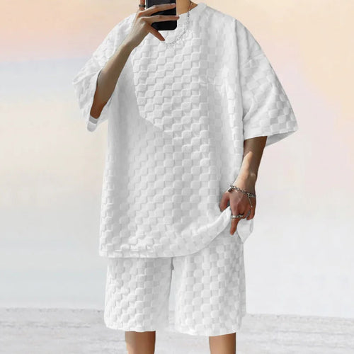 Men Leisure Oversized Two-piece shorts Set