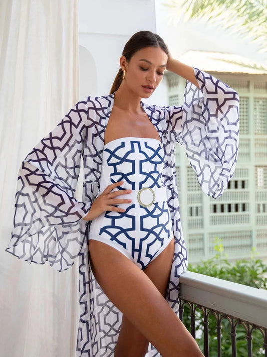 Geometric Shapes one piece swimsuit