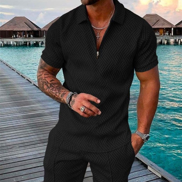 Men's Summer Short Sleeve Shorts Casual Suit