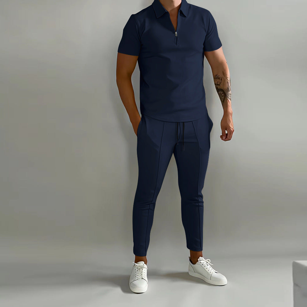 Traje deportivo informal ajustado de verano para hombre