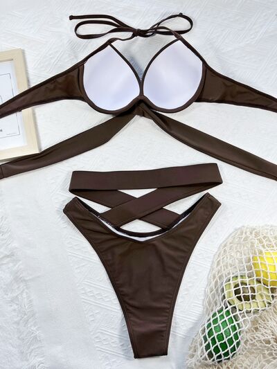 Ensemble de bikini à col licou croisé