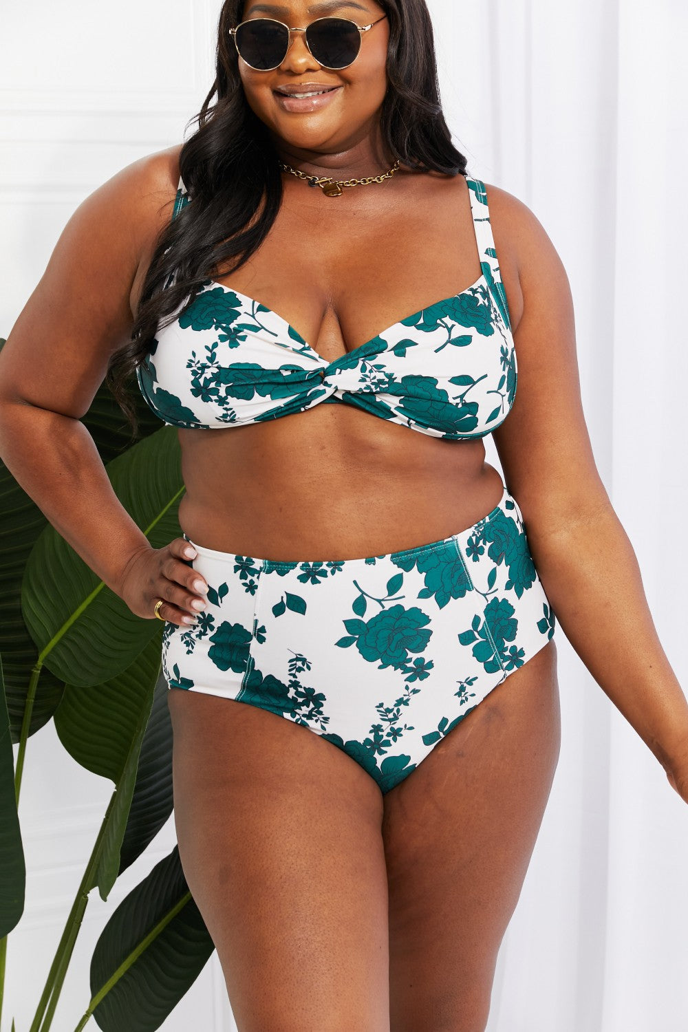 Bikini taille haute Marina West Swim Take A Dip Twist en forêt