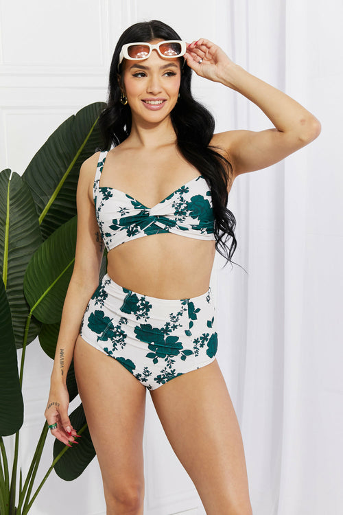 Bikini taille haute Marina West Swim Take A Dip Twist en forêt