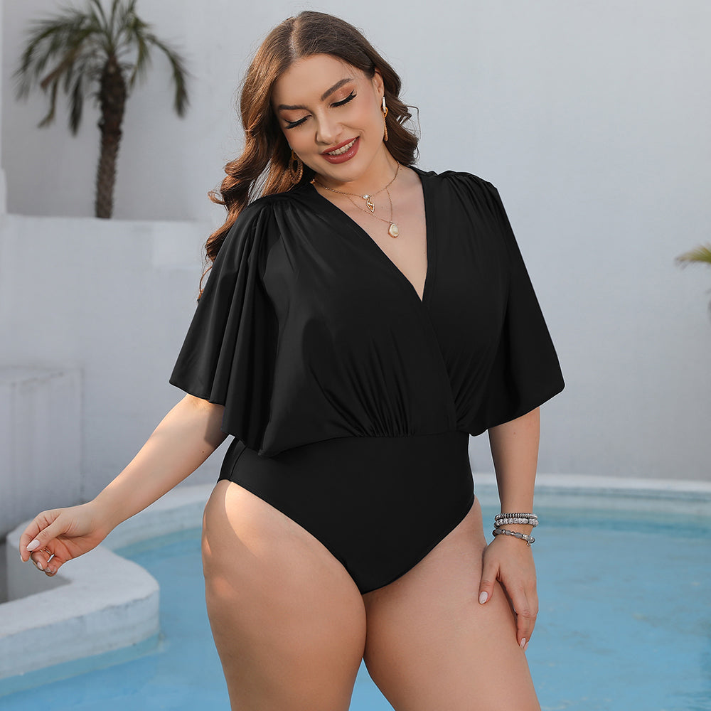 Plus Size Ruched  One-Piece Swimsuit