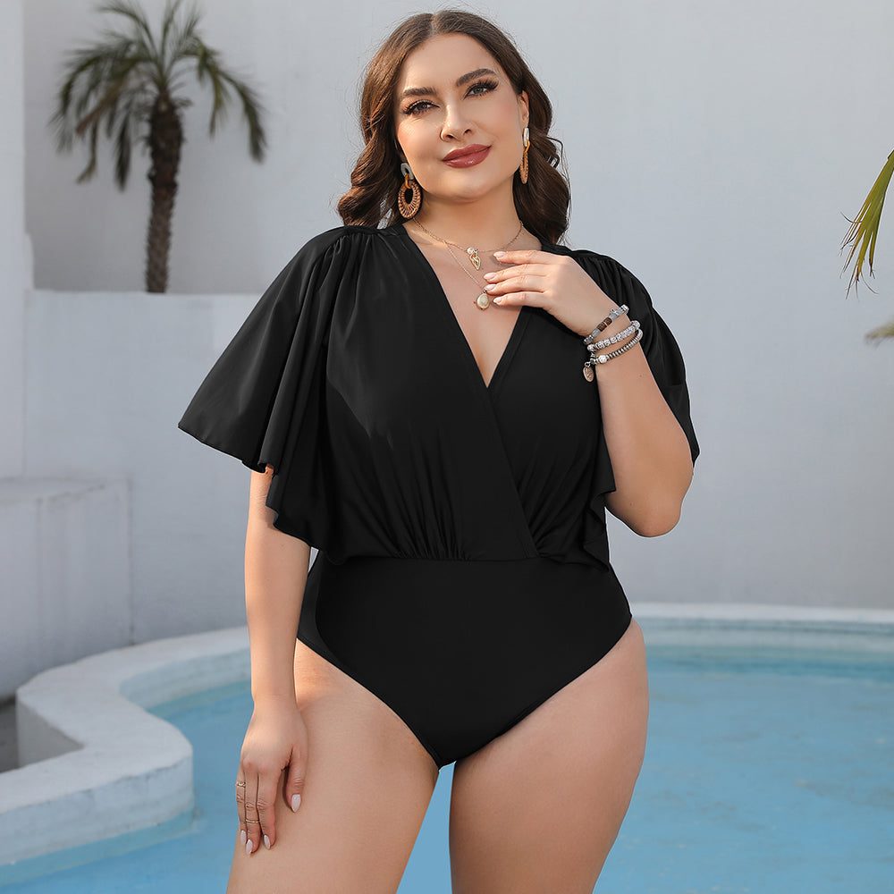 Plus Size Ruched  One-Piece Swimsuit