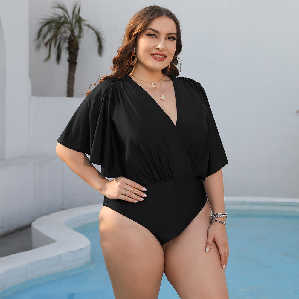 Plus Size Ruched  One-Piece Swimsuit